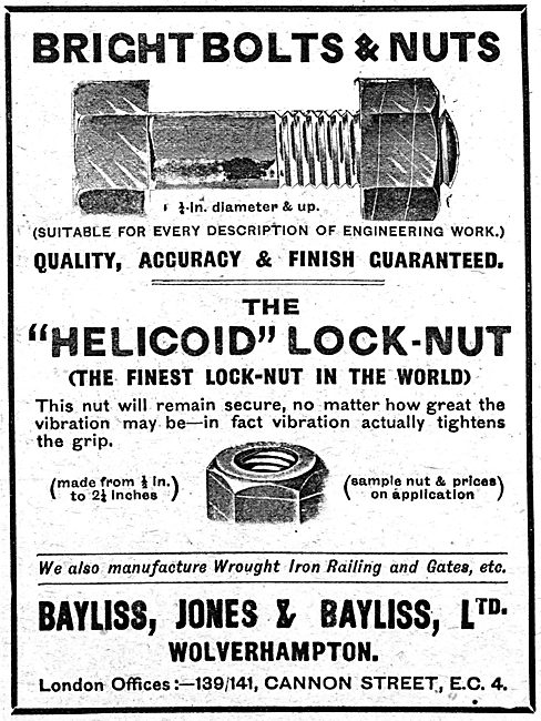 Bayliss Jones  & Bayliss - AGS. Helicoid Lock-Nuts               