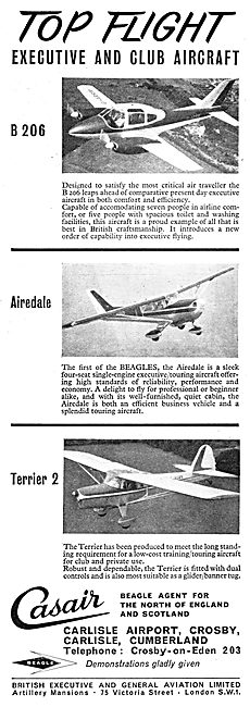 Beagle Aircraft - Casair Carlisle Airport 1963                   