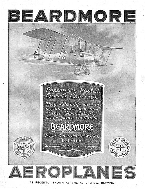 Beardmore Aircraft For Passenger, Postal & Goods Carriage        