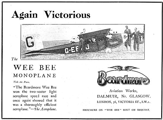 Beardmore Wee Bee Light Aeroplane                                