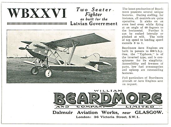 Beardmore WBXXVI Two Seat Fighter Aircraft                       