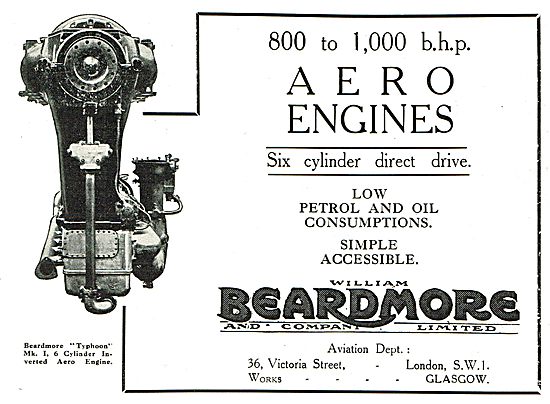 Beardmore 800 To 1,000 B.H.P. Aero Engines                       