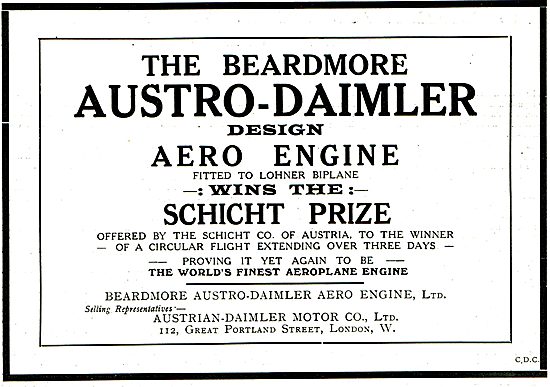 Beardmore Austro Daimler Aero Engine Wins Schict Prize           