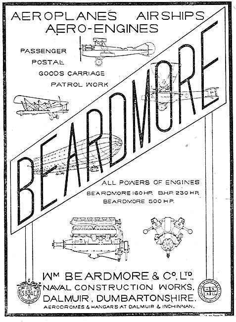 Beardmore Aero Engines For Airships & Aeroplanes                 