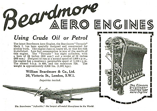 Beardmore Tornado  Engine - For Airship Work. Crude Oil Or Petrol