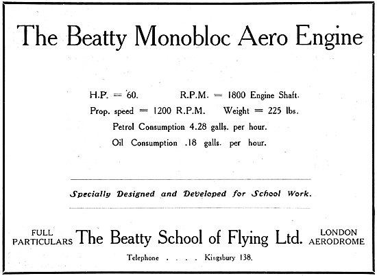 The Beatty Monobloc Aero Engine 1916                             