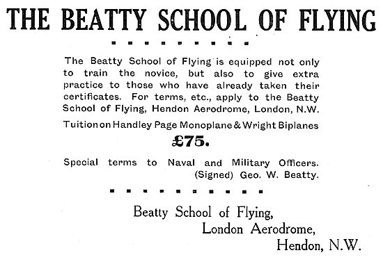 The Beatty School Of Flying - Learn On Wright Biplanes £75.      