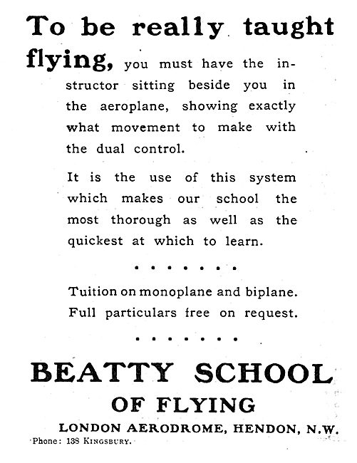 Side By Side Tuition At The Beatty School Of Flying Hendon       