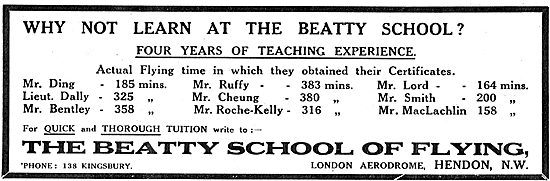 Four Years Of Teaching Experience At The Beatty School Of Flying 