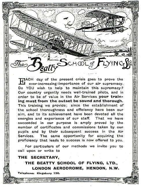 The Beatty School Of Flying Hendon                               