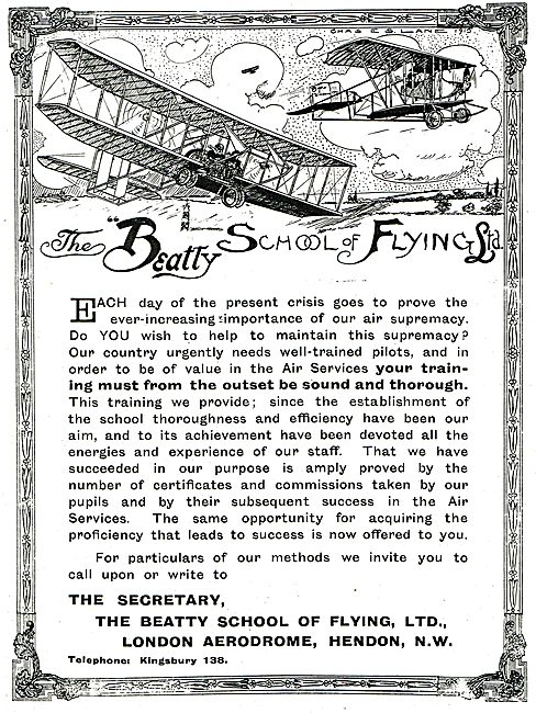 The Beatty School Of Flying Hendon                               