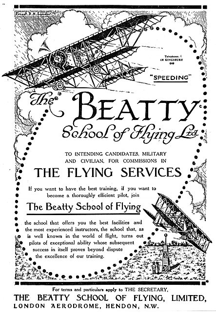 The Beatty School Of Flying. Hendon 1916                         