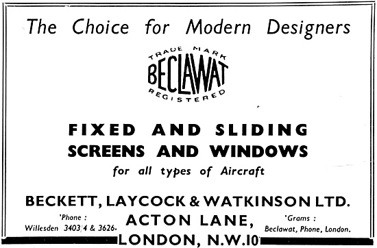 Beclawat Aircraft Screens & Windows                              