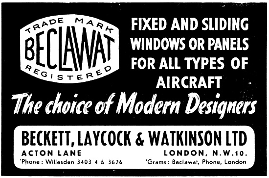 Beclawat Aircraft Screens & Windows 1939                         