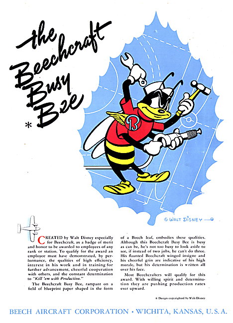 Beechcraft - Beechcraft Busy Bee Disney Motif 1942               