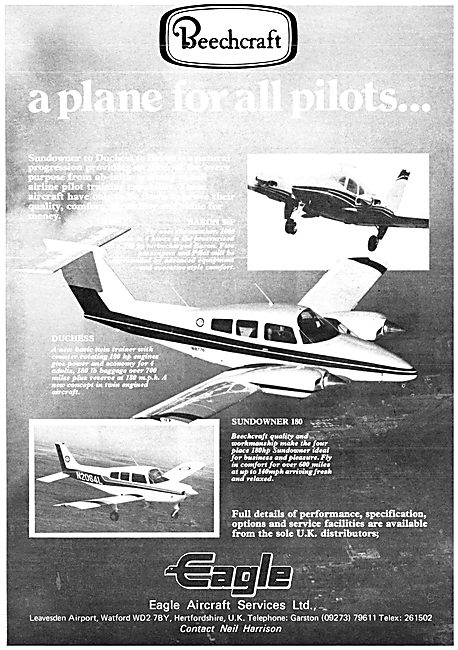 Eagle Aircraft Services Beechcraft Distributors 1978             