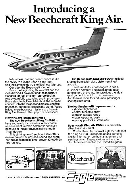 Beechcraft King Air  - Eagle Aircraft Services  1980 Advert      