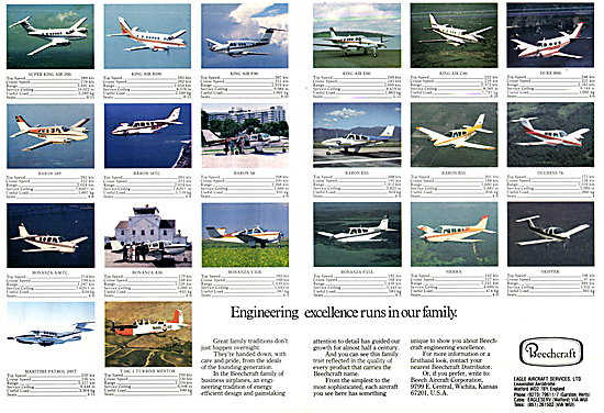 Beechcraft Aircraft Type Range For 1980                          