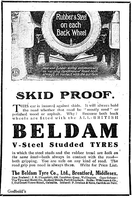 The Beldam Tyre Co Ltd - Skid Proof  Motor Vehicle Tyres         