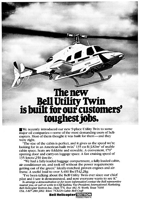 Bell Utility Twin Helicopter 1983                                