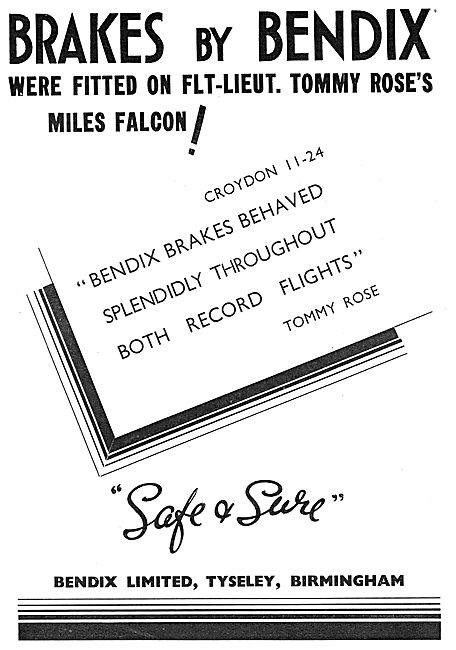 Bendix Aircraft Brakes - Tommy Rose Falcon                       