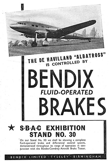 Bendix Hydraulic Brakes& Components For Aircraft - DH Albatross  