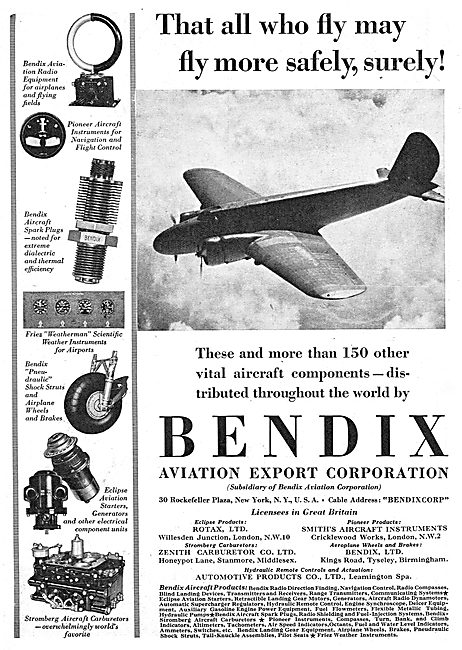 Bendix Aircraft Sparking Plugs                                   