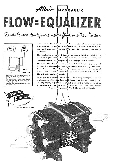 Bendix Corporation Pacific Division Altair Hydraulic Equaliser   