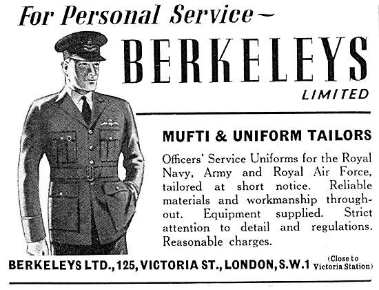 Berkeleys Ltd. RAF Mufti & Uniform Tailors 1939                  