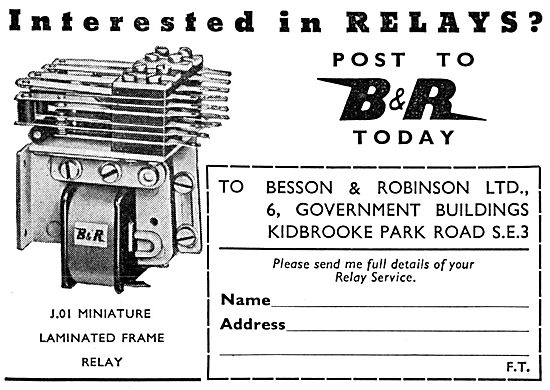 Besson & Robinson Electrical Relays - Laminated Frame Relay      