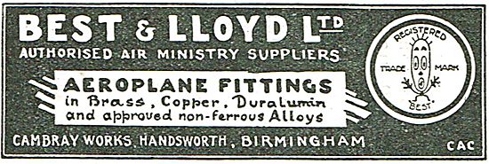 Best & Lloyd - Air Ministry Approved Brass & Copper Fittings     