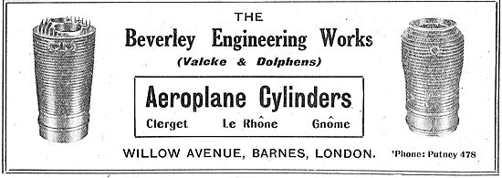 Beverley Engineering. (Valcke & Dolphens) Aero Engine Cylinders  
