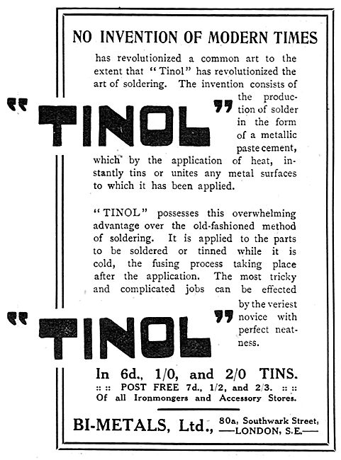 Bi-Metals Ltd. TINOL Solder                                      