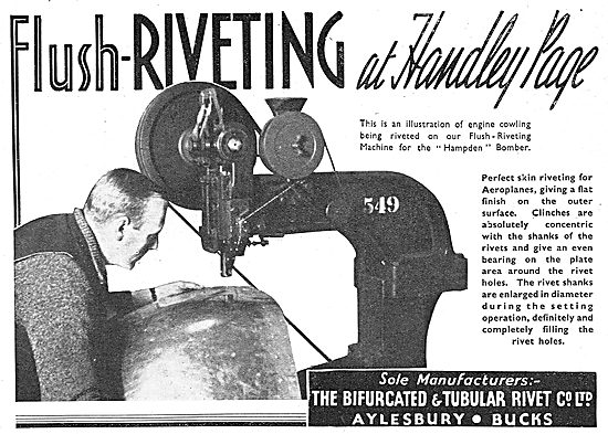 Bifurcated & Tubular Rivet.. Flush Riveting Machines 1939        