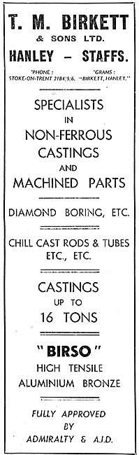 T.M.Birkett Non-Ferrous Castings 1939                            