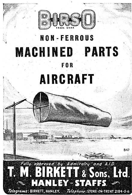 T.M.Birkett - Birso Non-Ferrous Machined Parts For Aircraft 1942 
