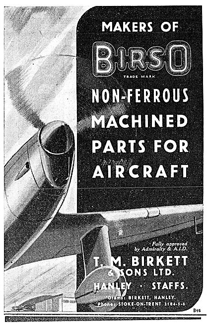 T.M.Birkett - Birso Non-Ferrous Machined Parts For Aircraft      