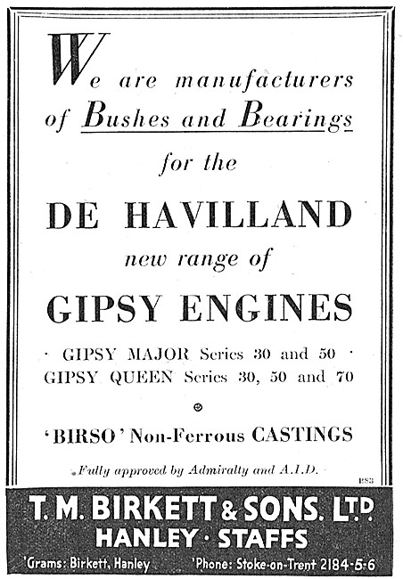 T.M.Birkett BIRSO Non-Ferrous Castings - Bushes & Bearings       