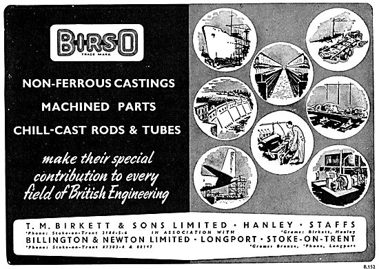 T.M.Birkett Non-Ferrous Castings, Machined Parts, Rods & Tubes   