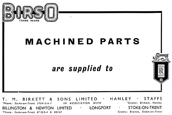 T.M.Birkett Birso Machined Parts                                 