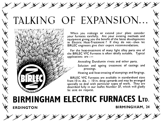 Birmingham Electric Furnaces. - Birlec Heat Treatment Furnaces   