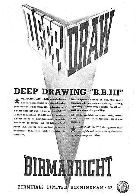 Birmabright Steel Sheet & Castings Deep Drawing B.B.III          