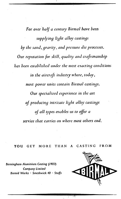 Birmid: Birmingham Aluminium - BIRMAL Light Alloy Castings       