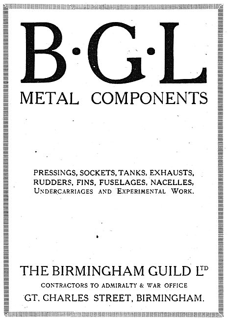 The Birmingham Guild Metal Components For Aircraft               