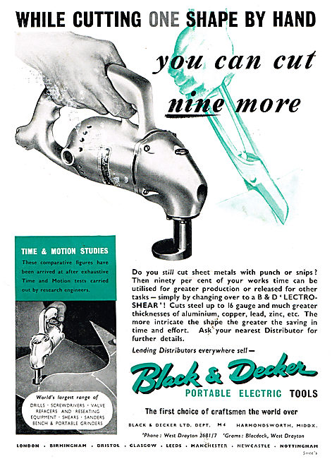 Black & Decker Lectro-Shear. 1950 Advert                         