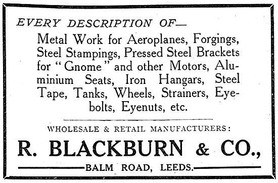 Blackburn Monoplanes And Accessories                             