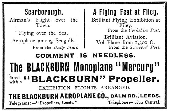 Blackburn Monoplane Mercury At Scarborough & Filey               
