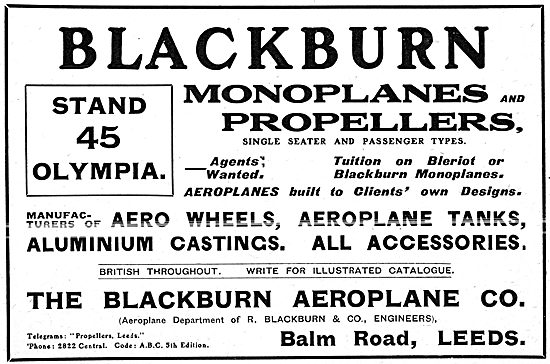 The Blackburn Aeroplane Company - Aeroplanes, Propellers & Parts 