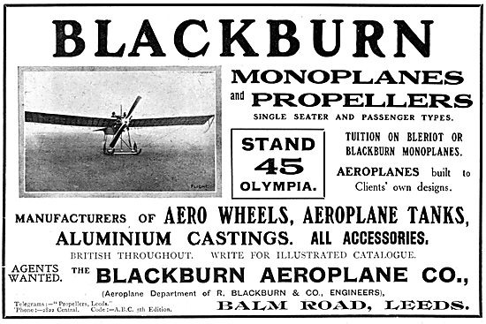 The Blackburn Aeroplane Company - Monoplanes, Propellers & Parts 