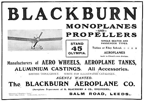 Blackburn Monoplanes & Propellers 1911                           